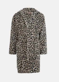 Accappatoio in cotone con motivo animalier jacquard