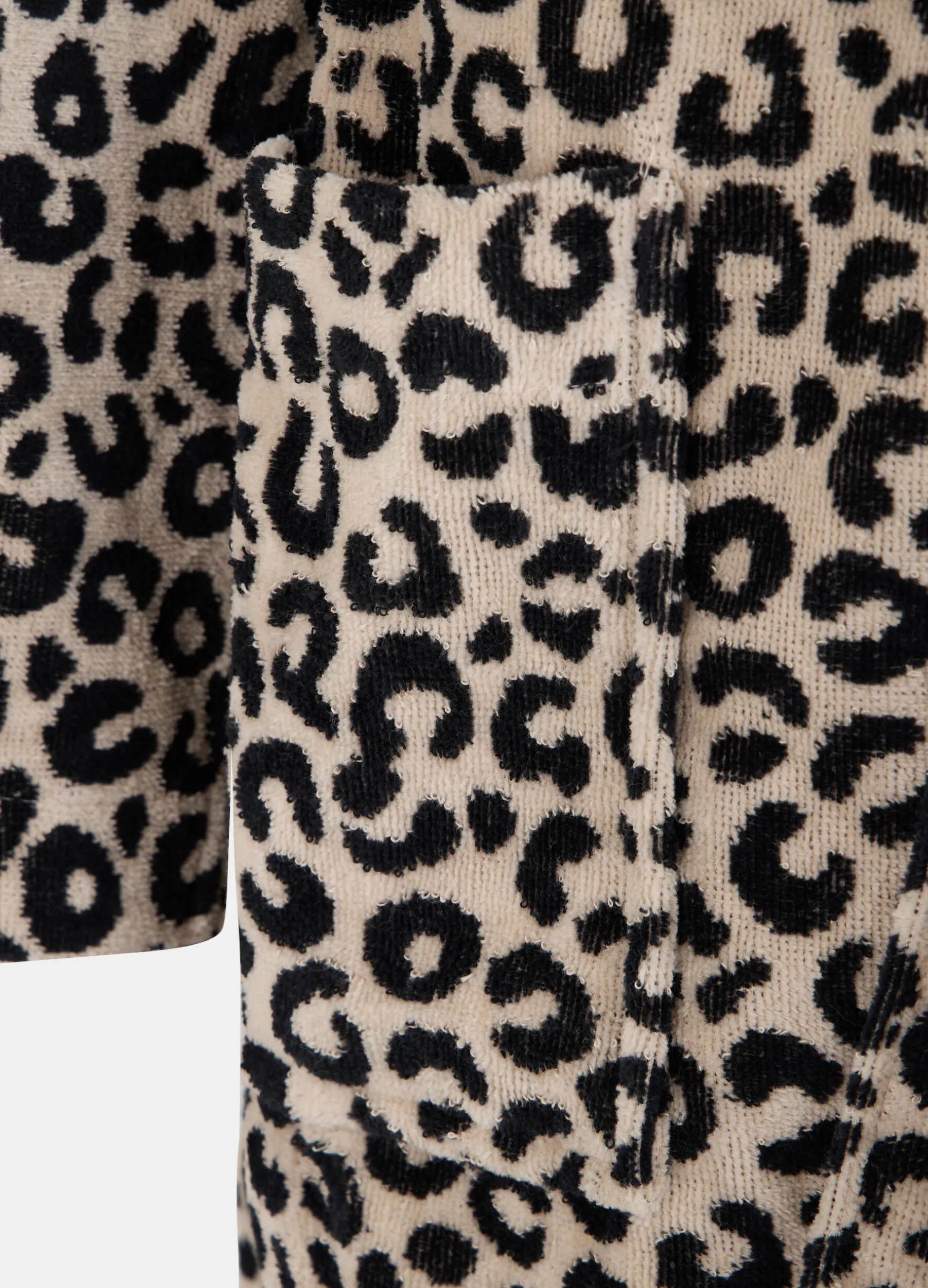 Accappatoio in cotone con motivo animalier jacquard