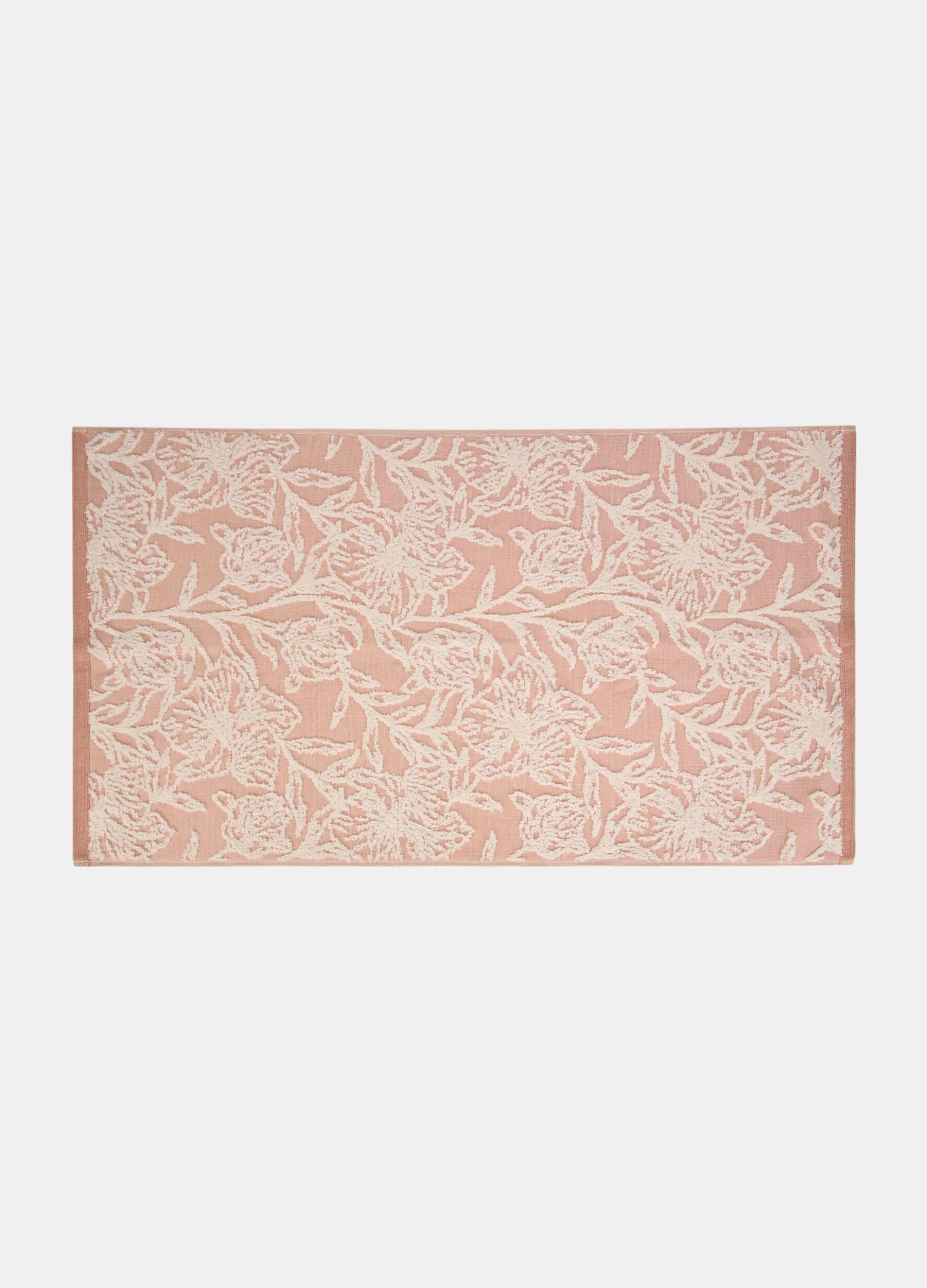 Asciugamano da bagno con motivo a fiori jacquard