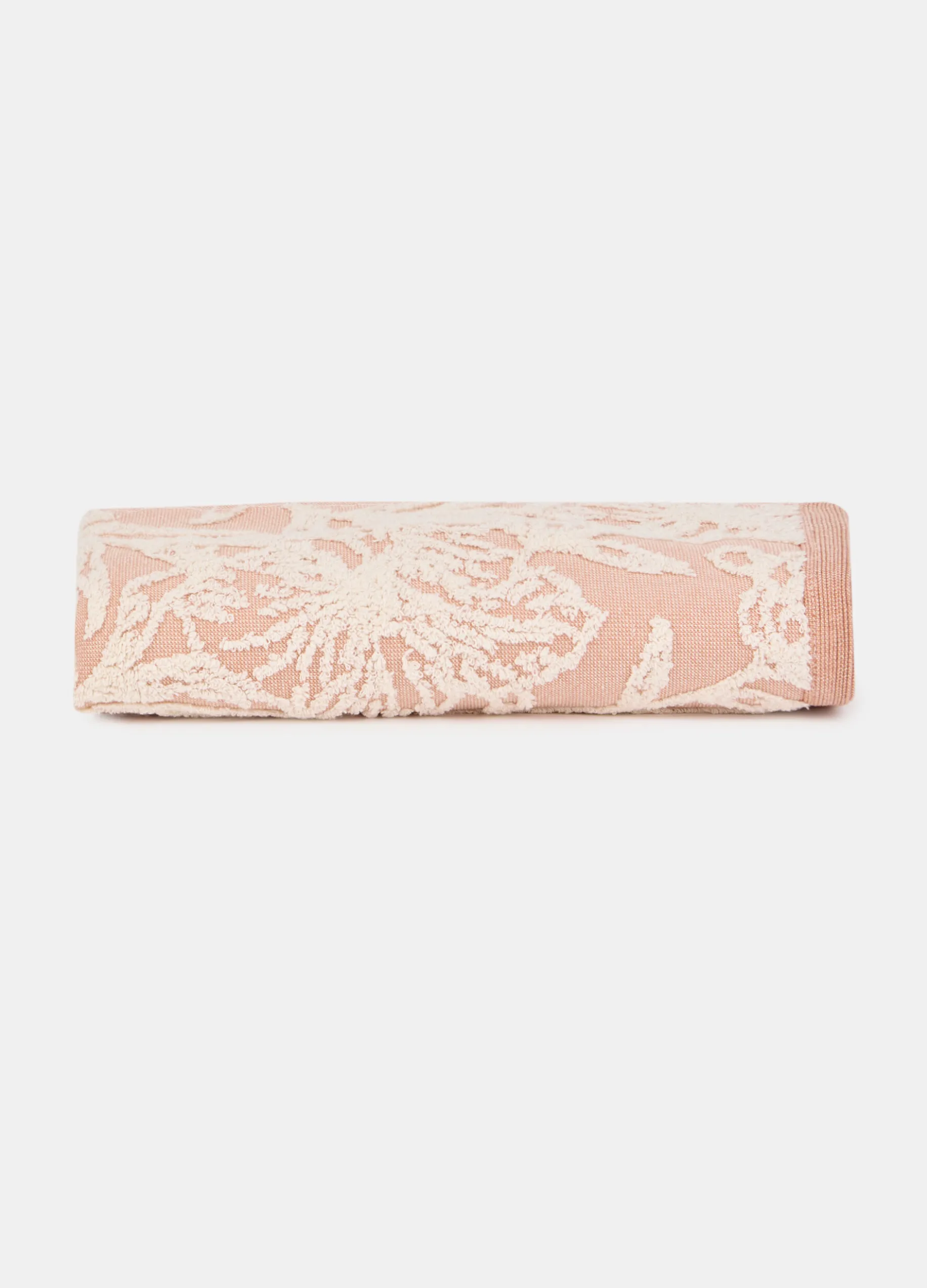 Asciugamano da bagno con motivo a fiori jacquard