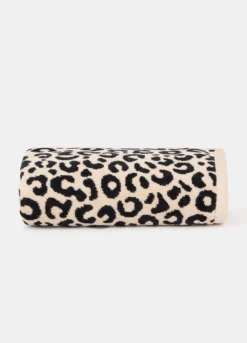 Asciugamano da bagno in cotone con motivo animalier