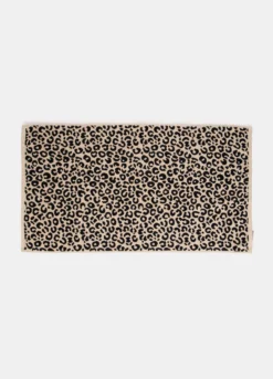 Asciugamano da bagno in cotone con motivo animalier