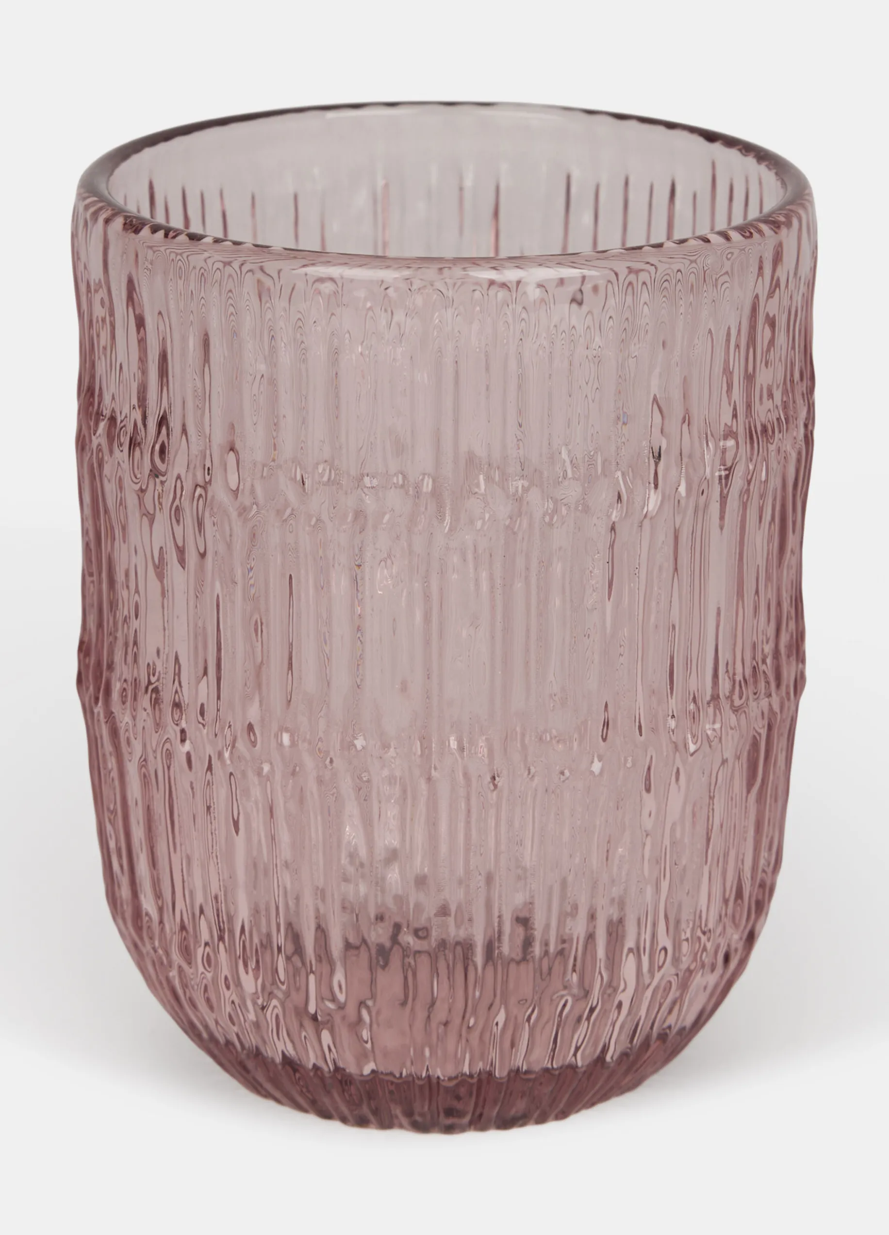 Bicchiere rosa con texture zigrinata