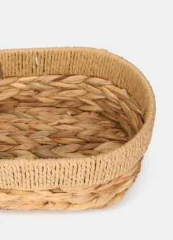 Cesta ovale grande di fibra intrecciata