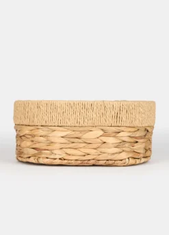 Cesta ovale grande di fibra intrecciata