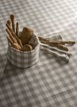 Cestino del pane in cotone a quadretti