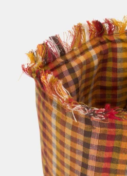 Cestino porta pane in cotone a quadretti