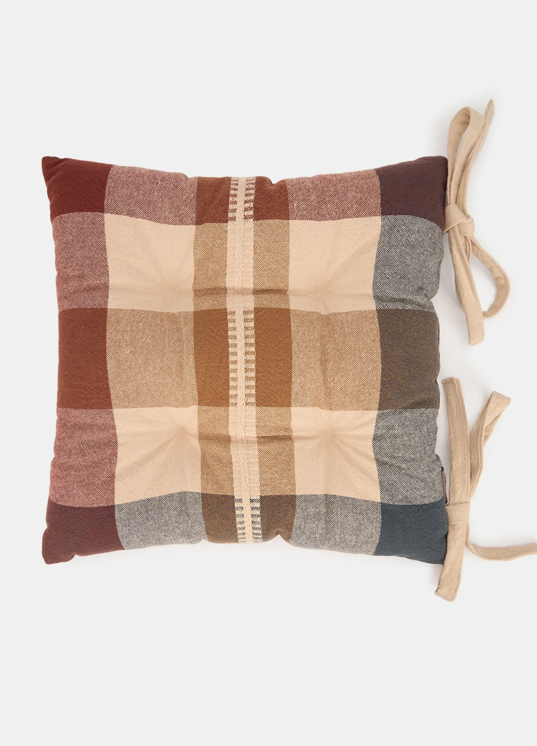 Cuscino coprisedia quadrato in cotone grezzo