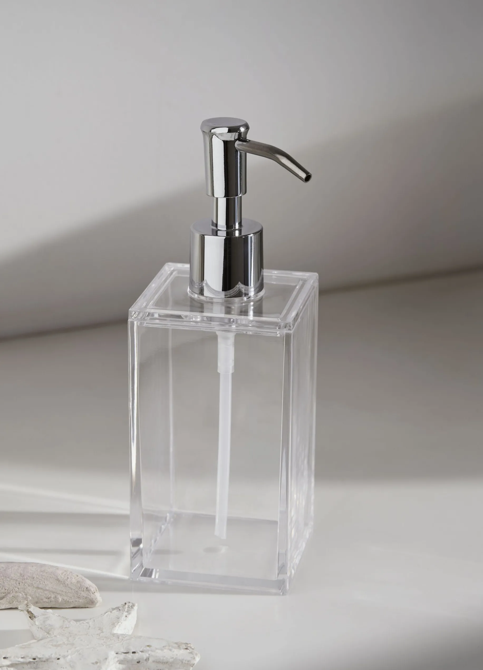 Dispenser sapone squadrato in plastica