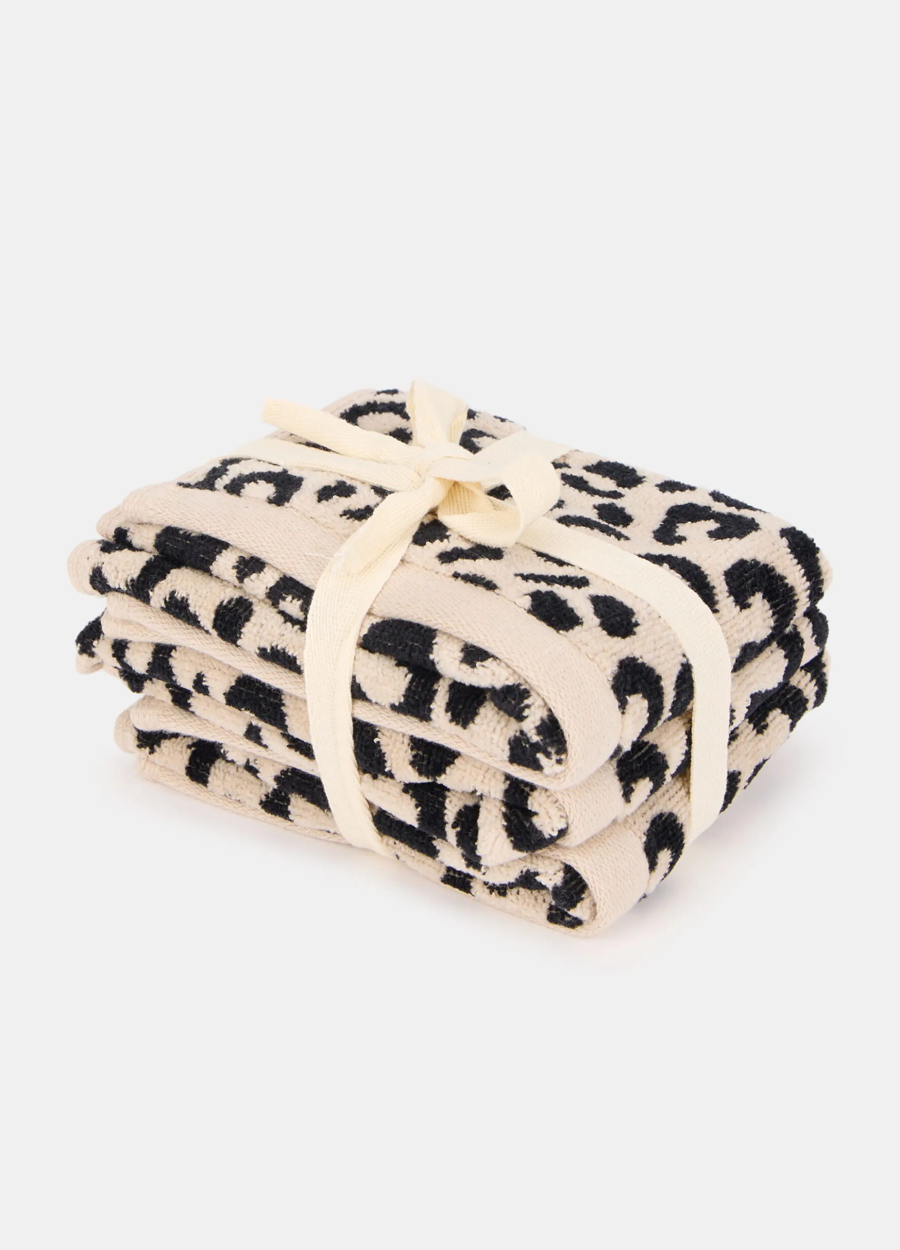 3 pack lavette in cotone con motivo animalier