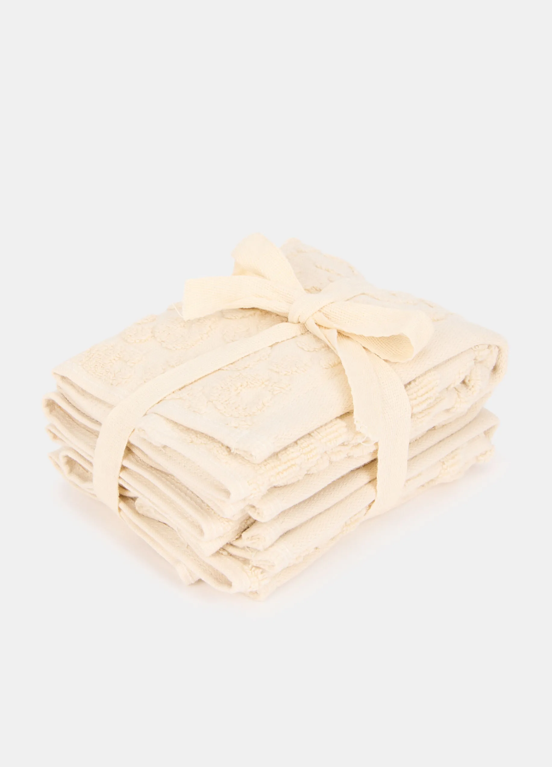 3 pack lavette in cotone con motivo in rilievo