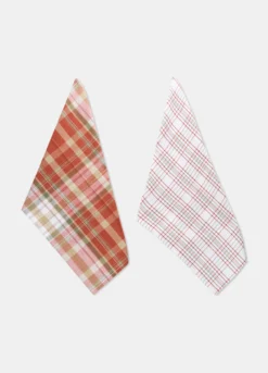2 pack strofinacci a quadri in cotone