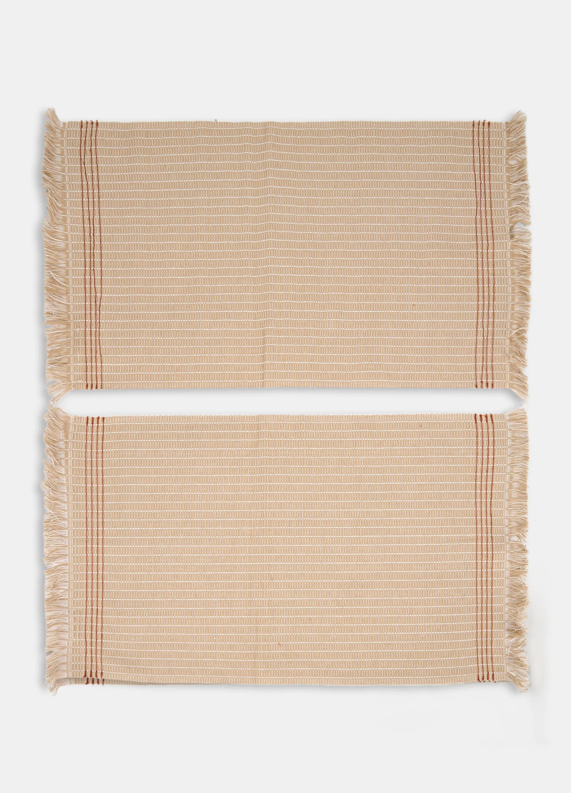 2 pack tovagliette in cotone con frange