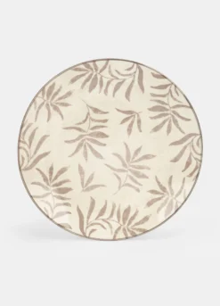 Piatto da dessert in ceramica con foglie