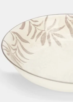 Piatto fondo in ceramica con foglie