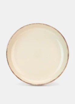 Piatto piano in ceramica con bordo