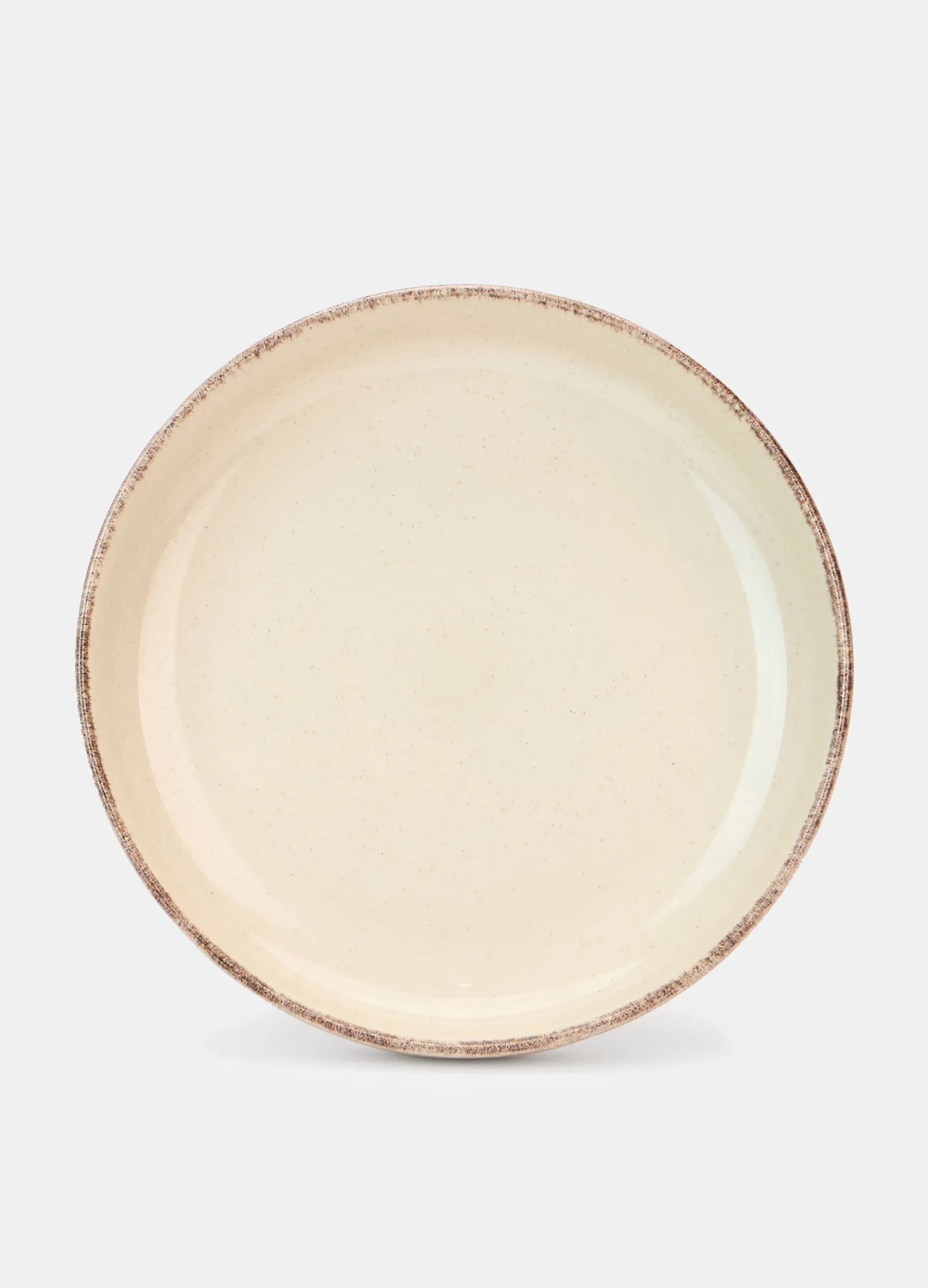 Piatto piano in ceramica con bordo
