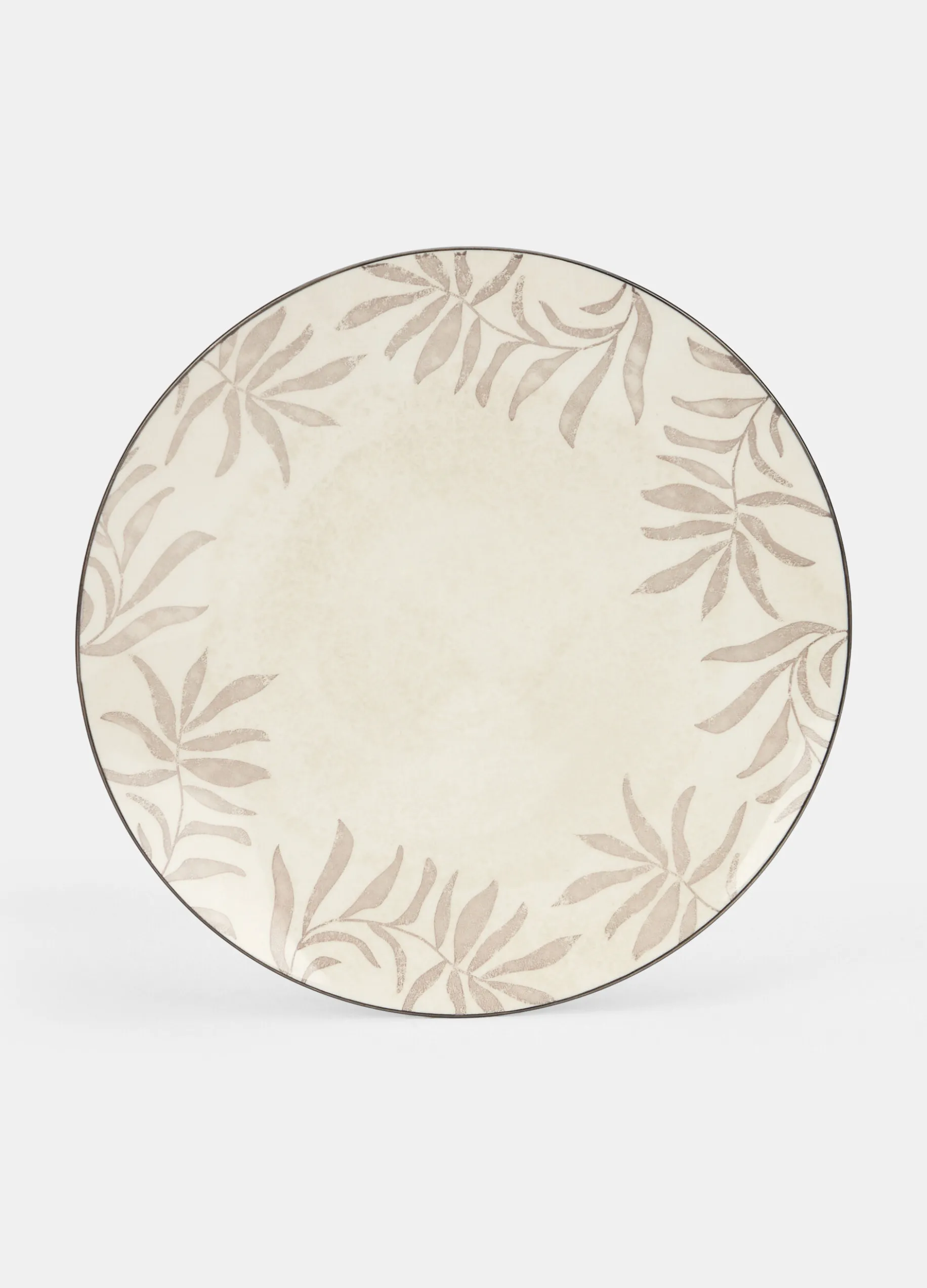 Piatto piano in ceramica con foglie