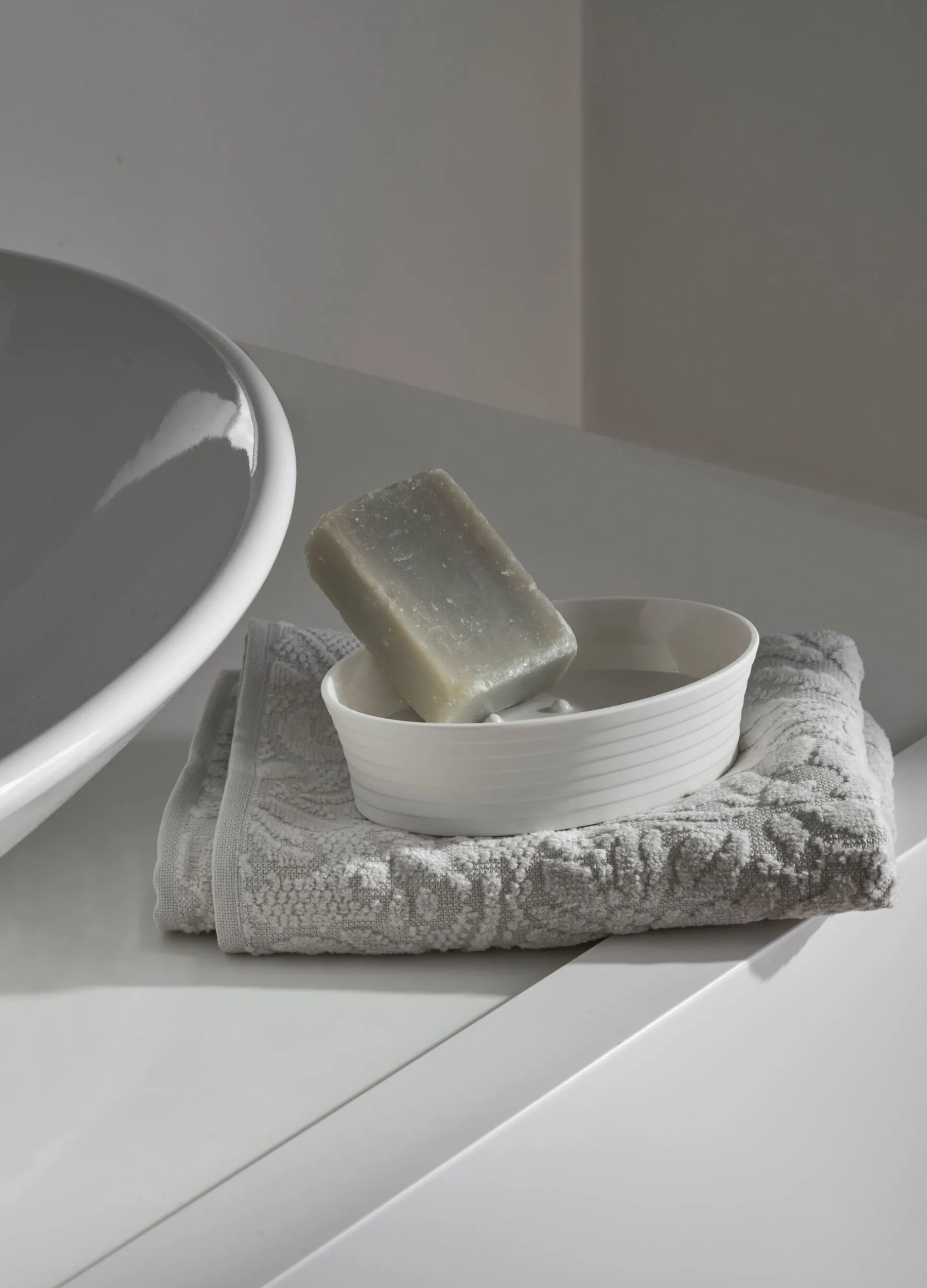 Porta sapone a righe in plastica