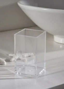 Porta spazzolino squadrato in plastica