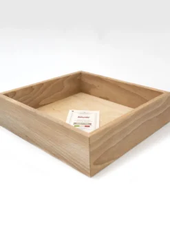 Porta tovaglioli quadrato in legno di faggio massello Made in Italy