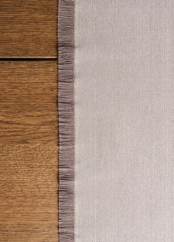 Runner in cotone con frange