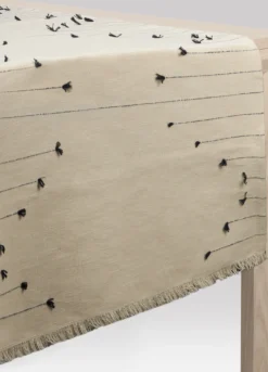 Runner in cotone grezzo con frange