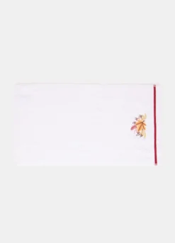 Set asciugamani con ricamo foglie