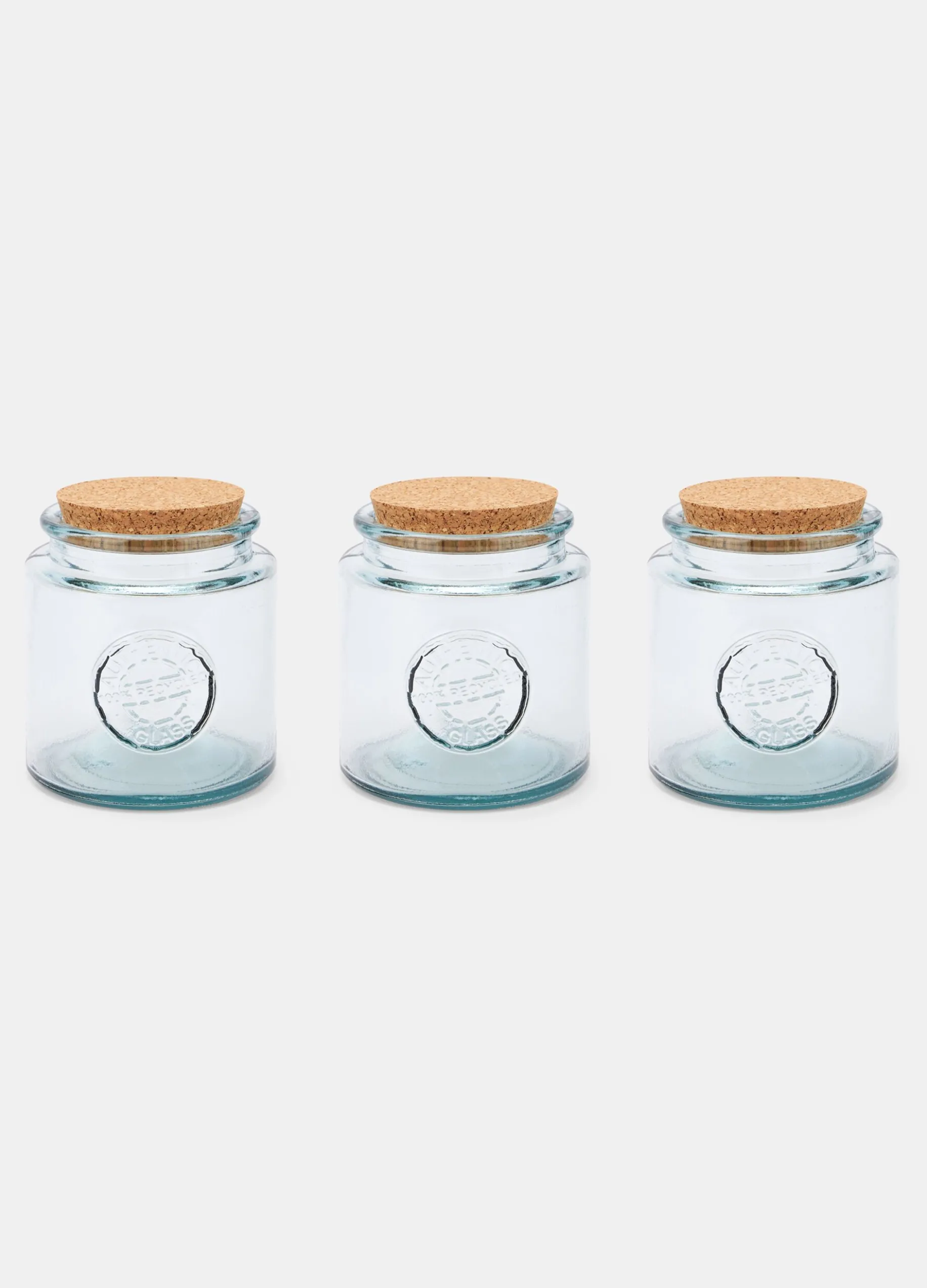 Set 3 barattoli in vetro riciclato Made in Spagna