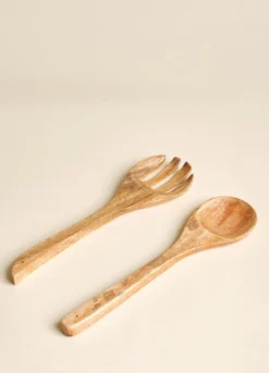 Set 2 cucchiai insalata in legno di mango