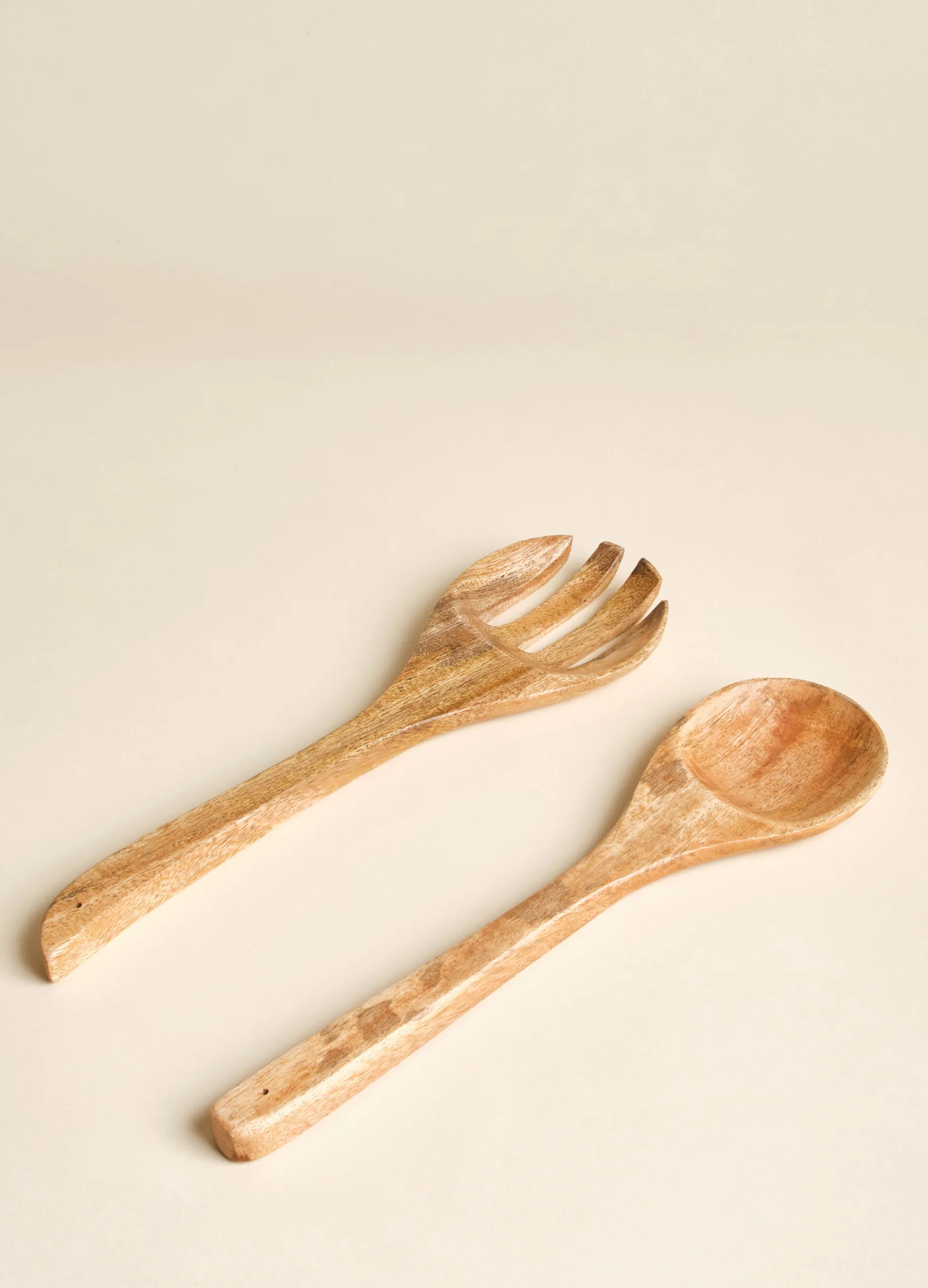 Set 2 cucchiai insalata in legno di mango