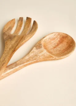 Set 2 cucchiai insalata in legno di mango