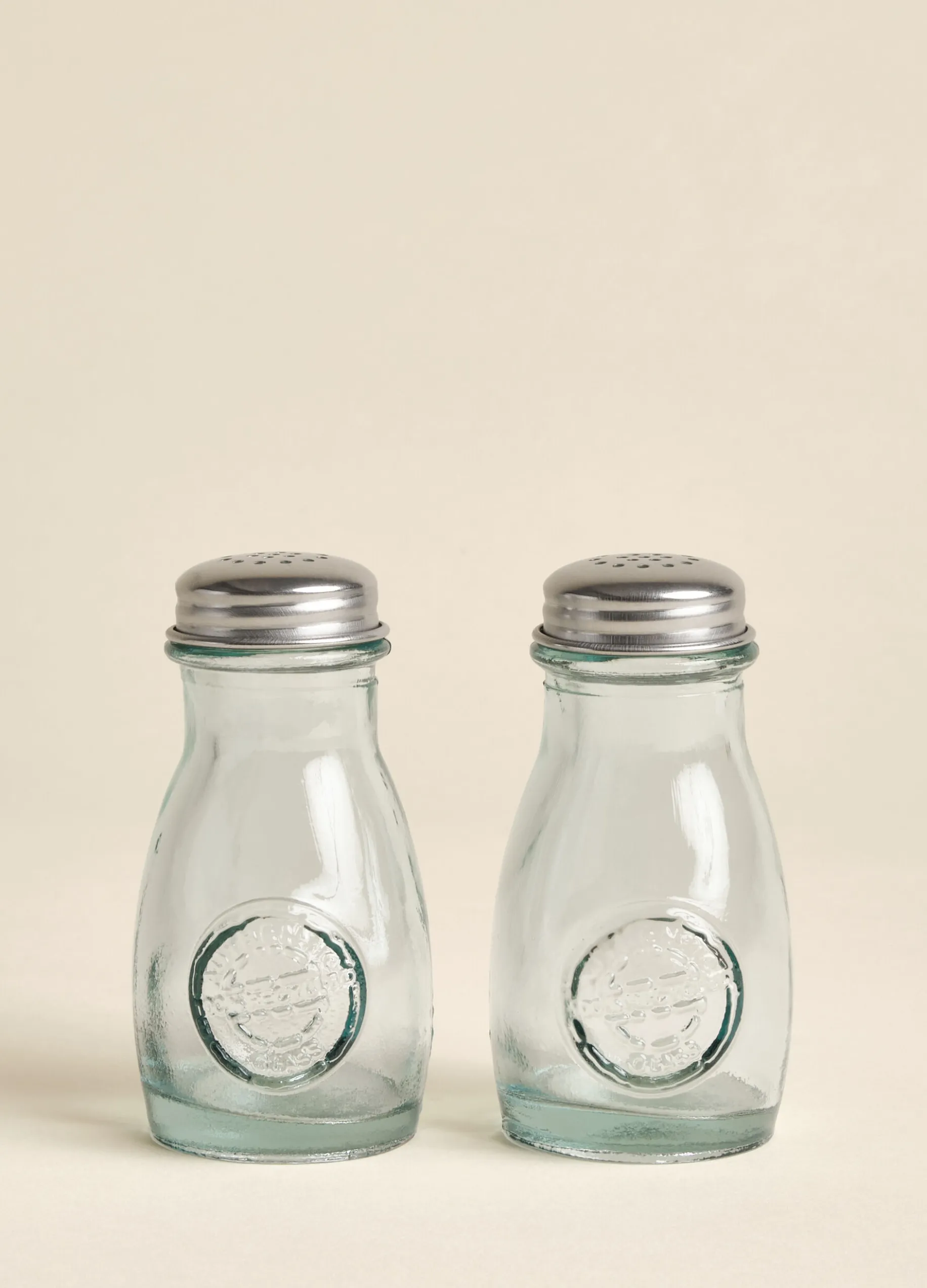 Set saliere + pepiera in vetro riciclato Made in Spagna