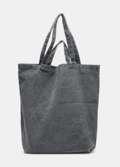 Shopper in tessuto effetto denim