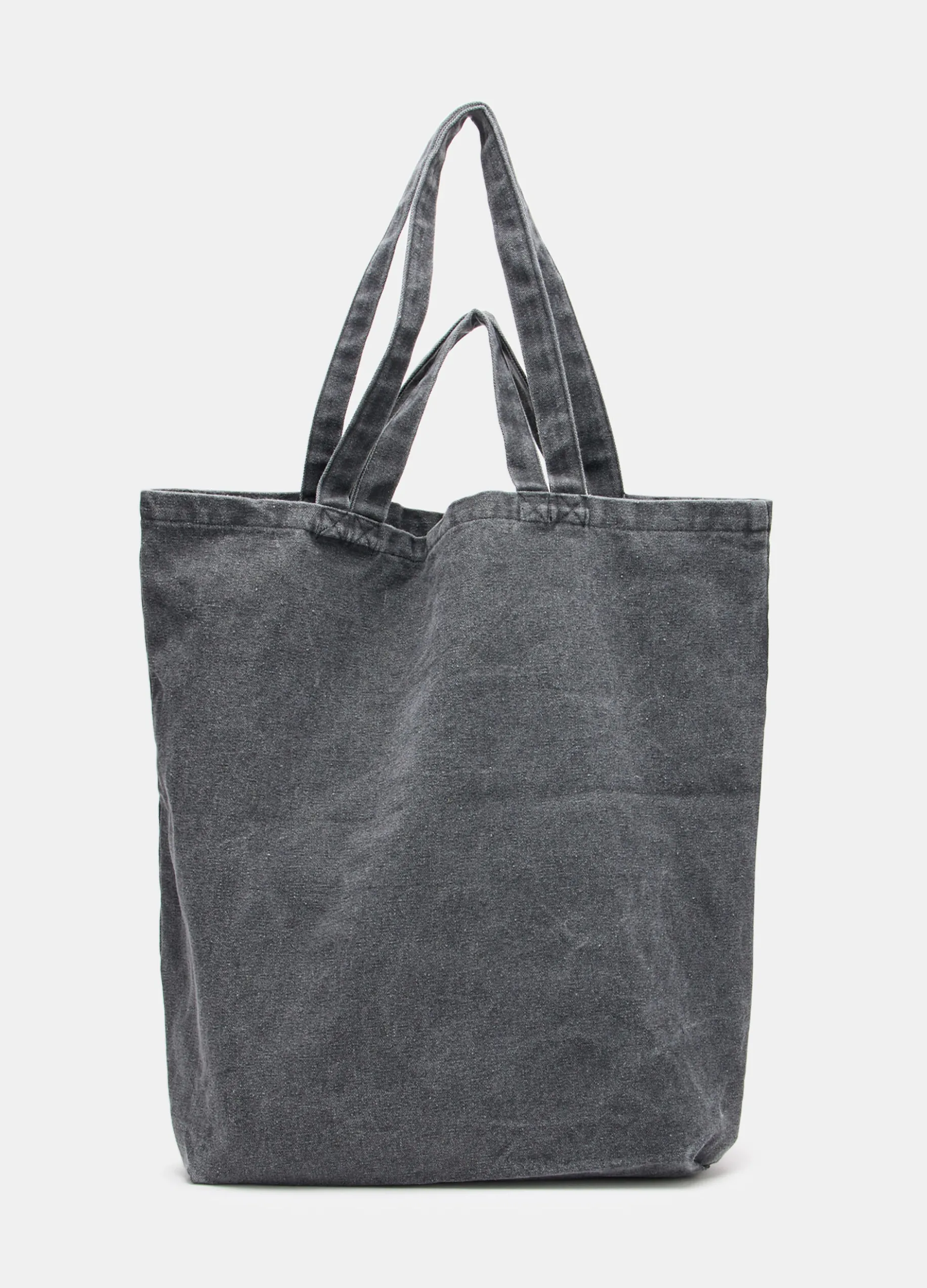 Shopper in tessuto effetto denim