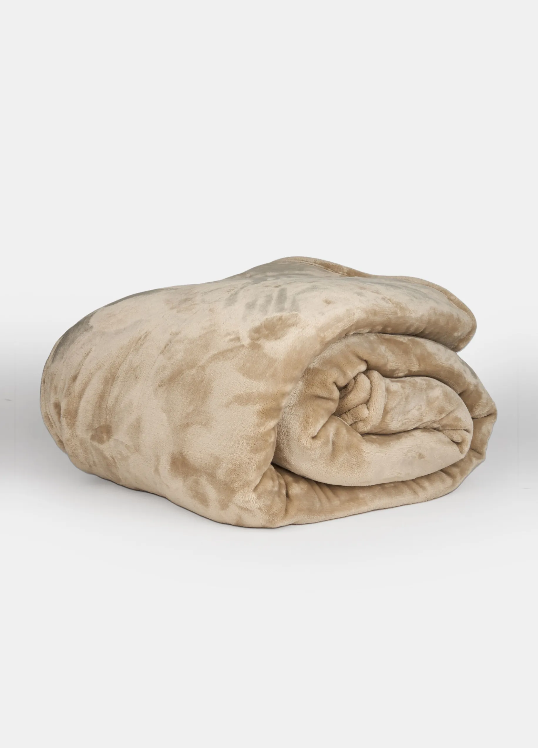 Soffice plaid due piazze in pile crema