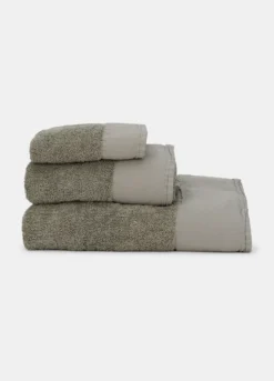 Telo doccia in cotone con fascia liscia
