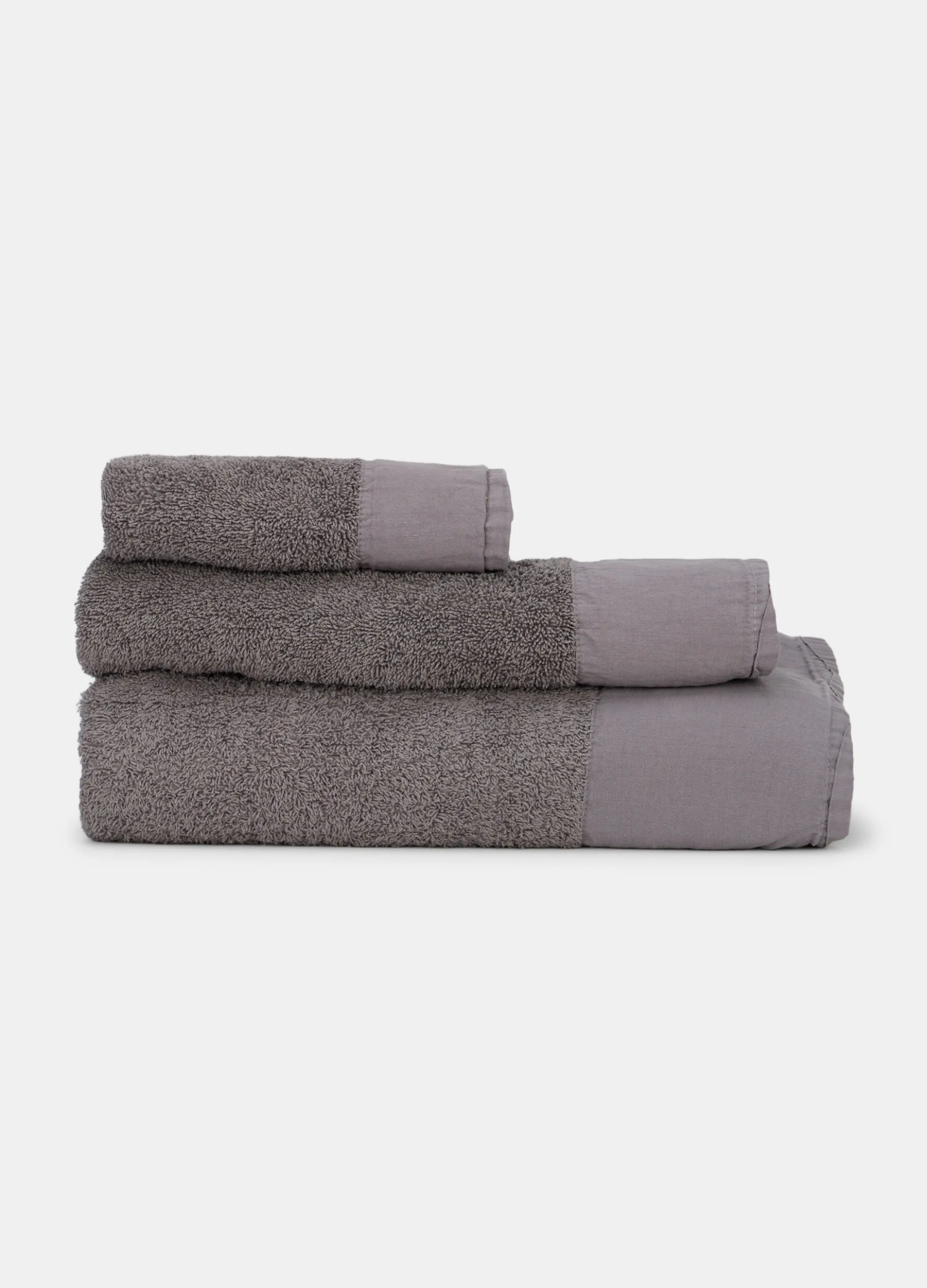 Telo doccia in cotone con fascia liscia