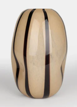 Vaso in vetro a righe grande