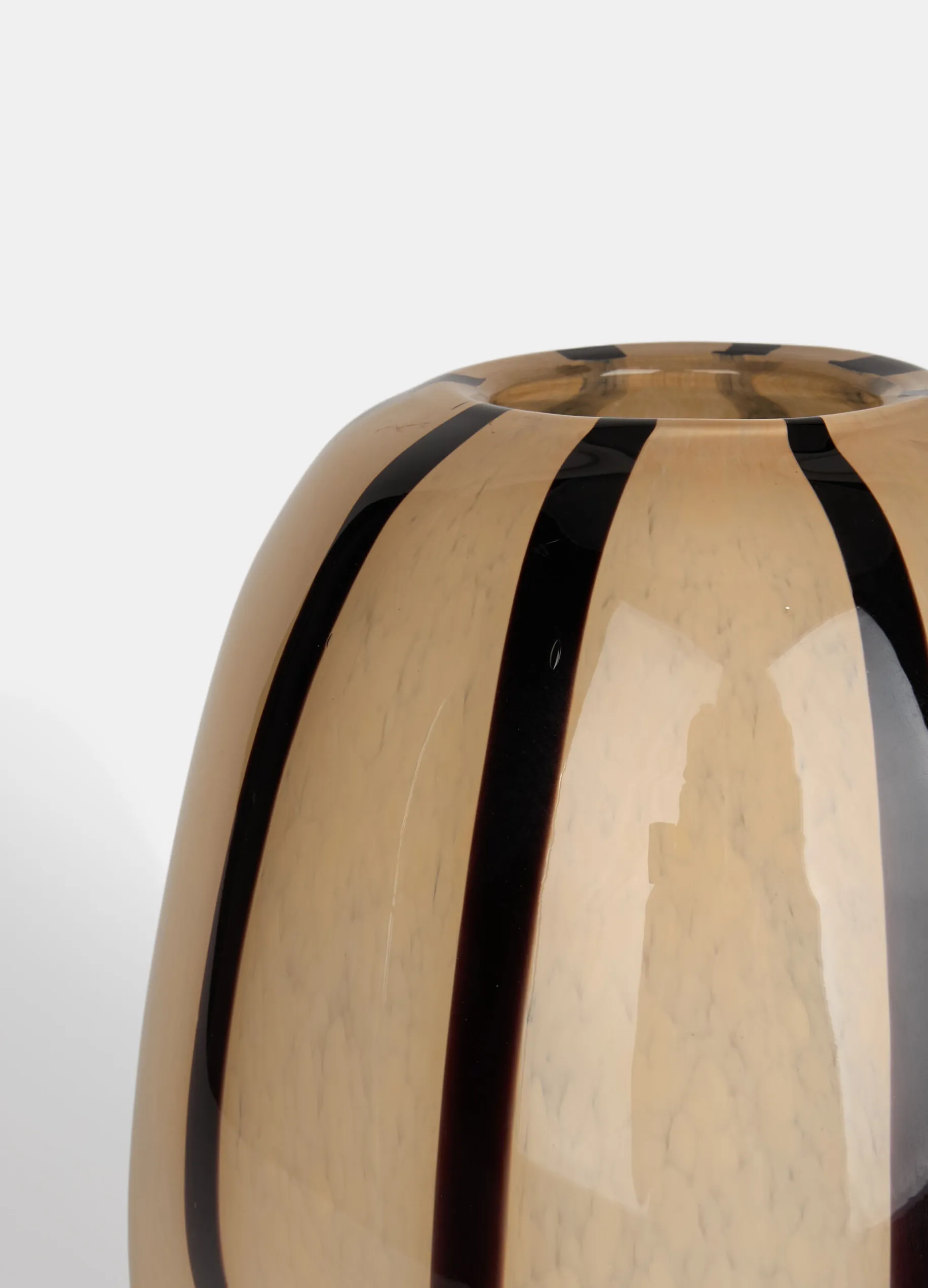 Vaso in vetro a righe grande