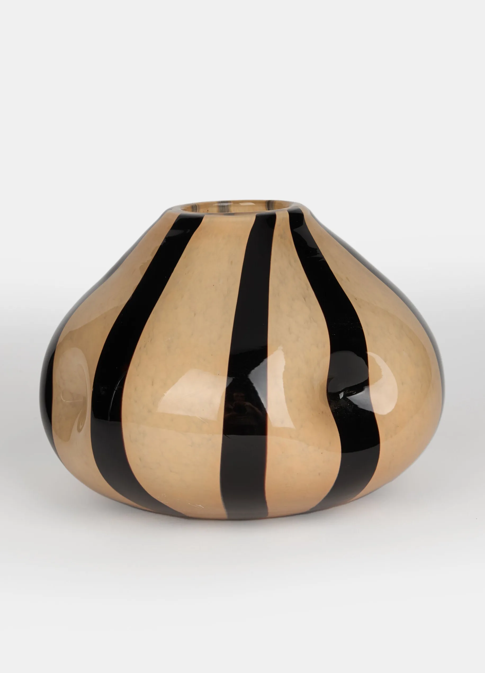 Vaso in vetro a righe piccolo