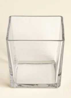 Vaso squadrato medio in vetro spesso