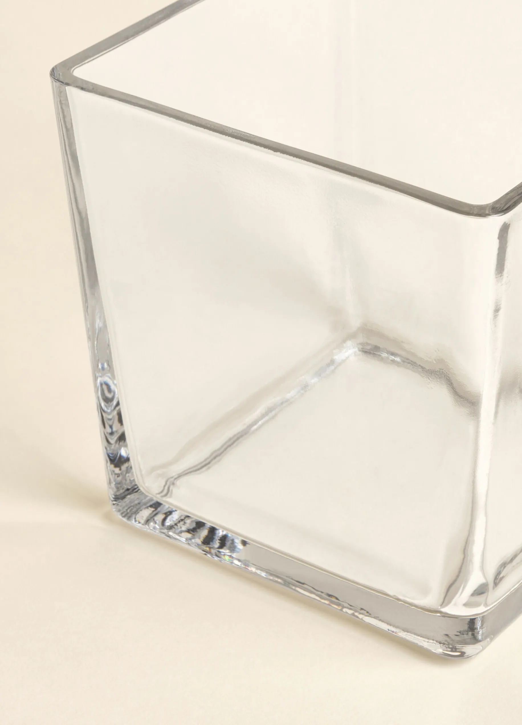 Vaso squadrato medio in vetro spesso