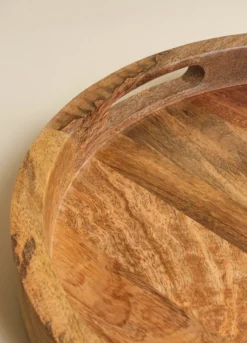 Vassoio rotondo in legno di mango