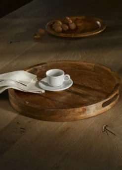 Vassoio rotondo in legno di mango