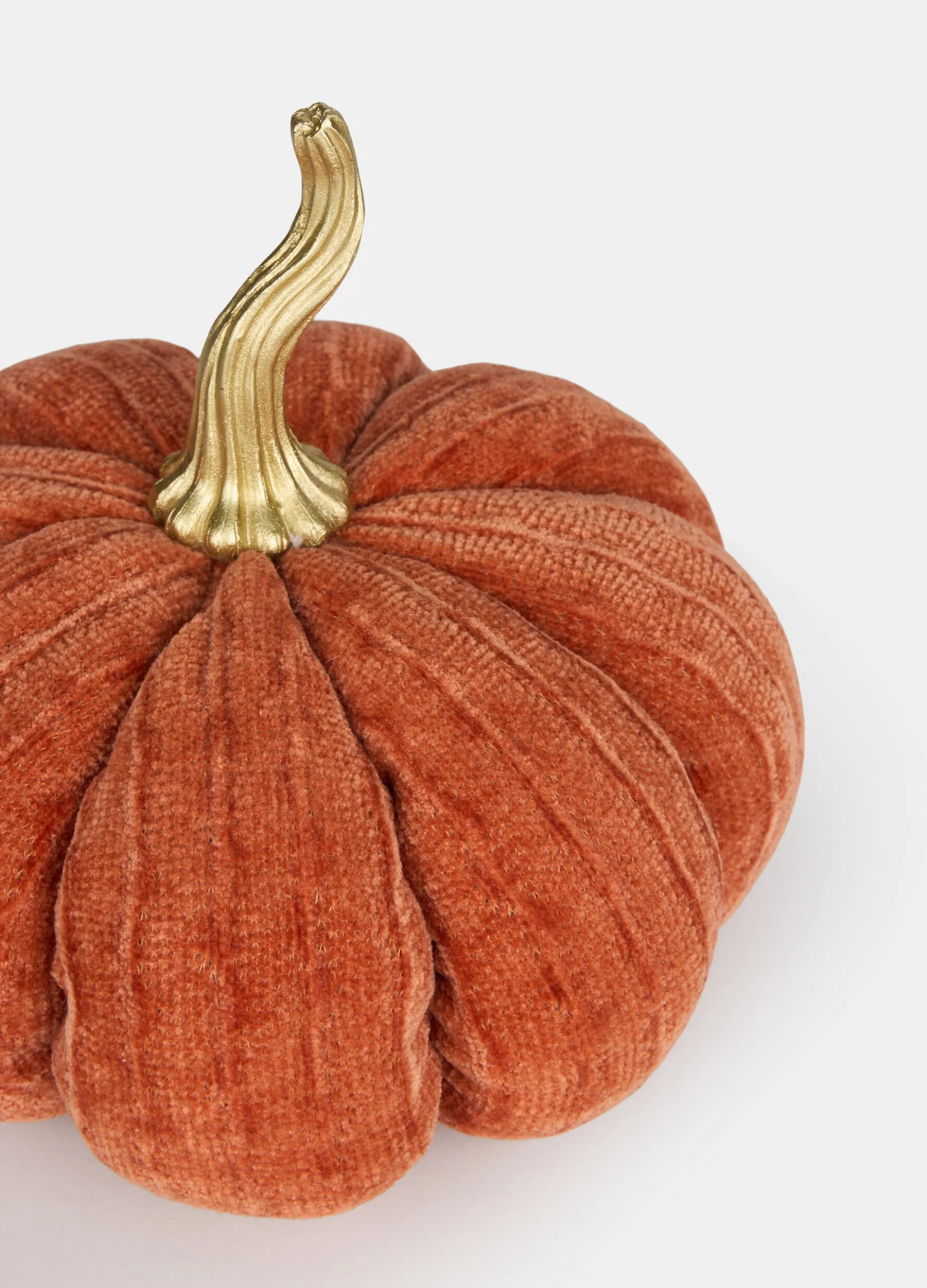 Zucca decorativa grande con dettaglio oro